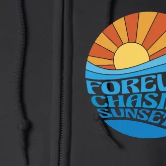 Forever Chasing Sunsets Retro Full Zip Hoodie