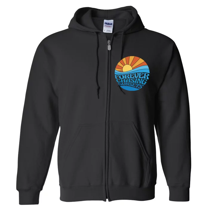 Forever Chasing Sunsets Retro Full Zip Hoodie