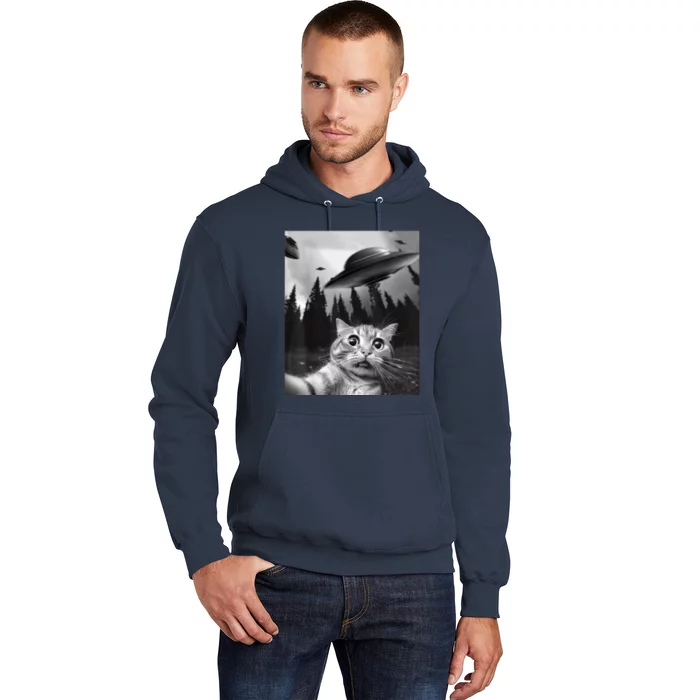 Funny Cat Selfie With UFOs Hoodie