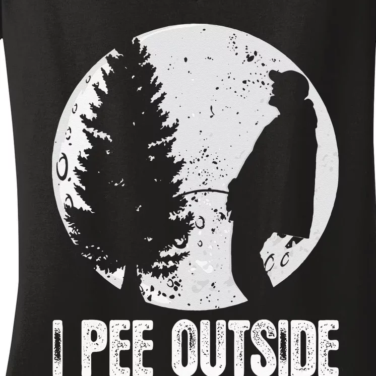 Funny Camping S For Men I Pee Outside Inappropriate Women's V-Neck T-Shirt