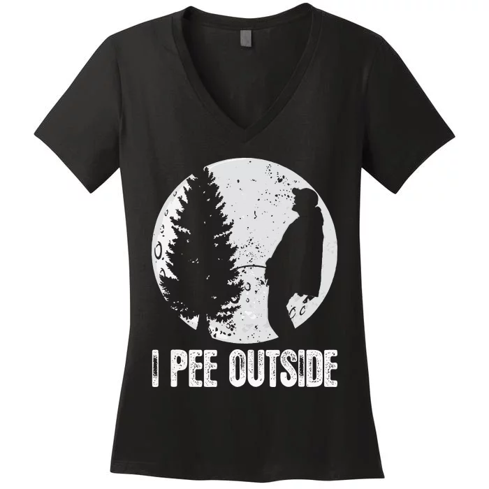 Funny Camping S For Men I Pee Outside Inappropriate Women's V-Neck T-Shirt