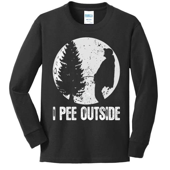 Funny Camping S For Men I Pee Outside Inappropriate Kids Long Sleeve Shirt