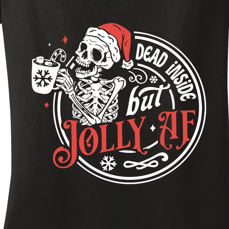 Funny Christmas Skeleton Women's V-Neck T-Shirt