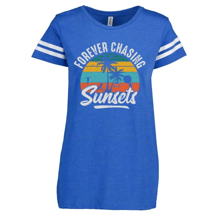 Forever Chasing Sunsets Enza Ladies Jersey Football T-Shirt