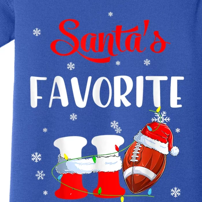 Funny Christmas SantaS Favorite Ho Xmas Football Gift Baby Bodysuit