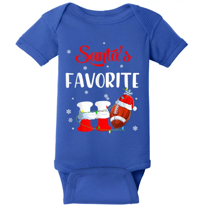 Funny Christmas SantaS Favorite Ho Xmas Football Gift Baby Bodysuit