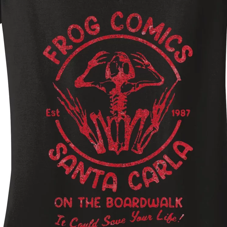 Frog Comics Santa Carla On The Boardwalk Women's V-Neck T-Shirt