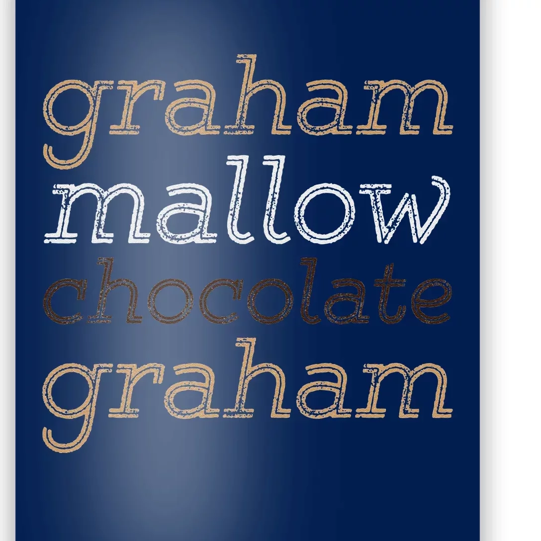 Funny Camping Smores Graham Cracker Marshmallow Chocolate Poster