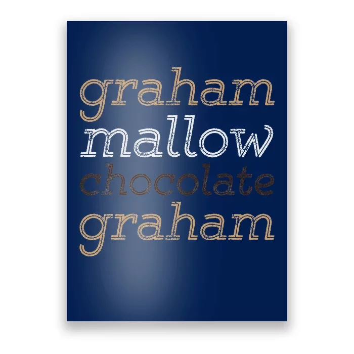 Funny Camping Smores Graham Cracker Marshmallow Chocolate Poster