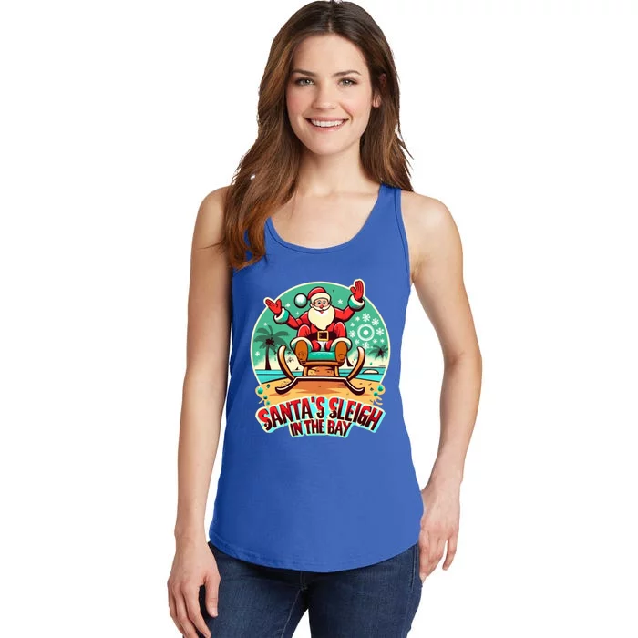 Funny Christmas Santa´S Sleigh In The Bay Beach Christmas Meaningful Gift Ladies Essential Tank