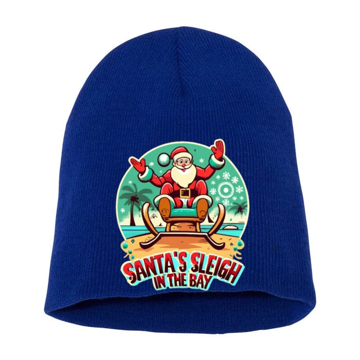 Funny Christmas Santa´S Sleigh In The Bay Beach Christmas Meaningful Gift Short Acrylic Beanie