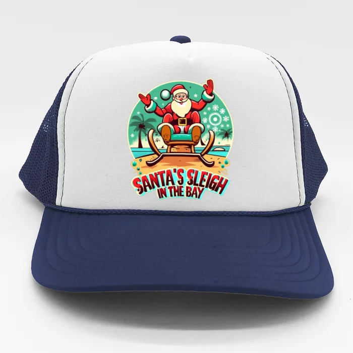 Funny Christmas Santa´S Sleigh In The Bay Beach Christmas Meaningful Gift Trucker Hat