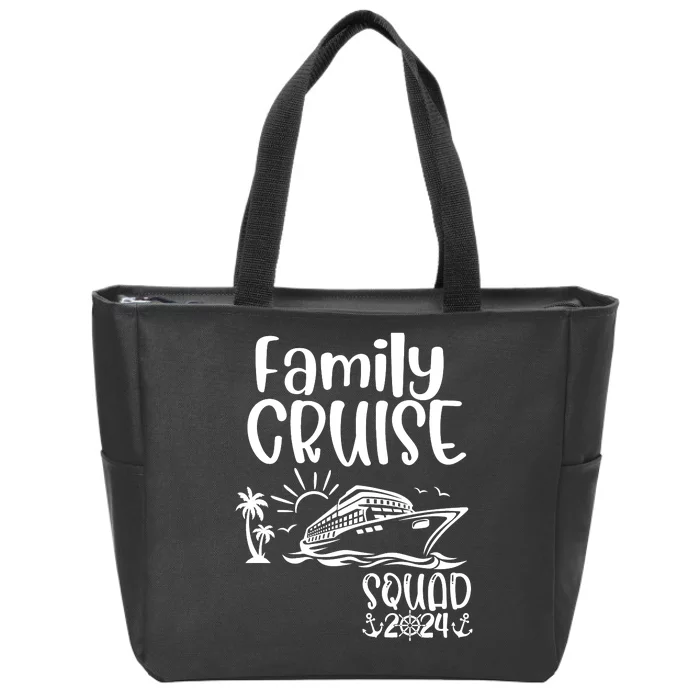 Family Cruise Squad 2024 Family Holiday Matching Cruise Zip Tote Bag