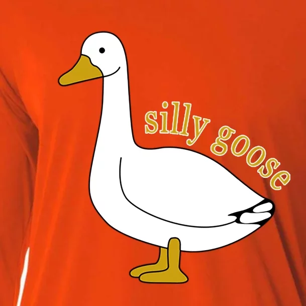 Funny Cute Silly Goose Trendy Clothing Cooling Performance Long Sleeve Crew