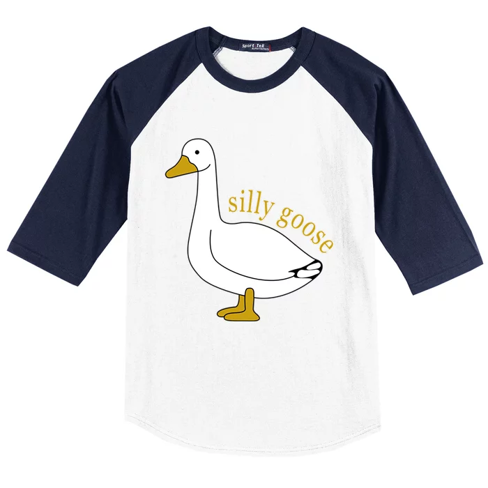 Funny Cute Silly Goose Trendy Clothing Baseball Sleeve Shirt