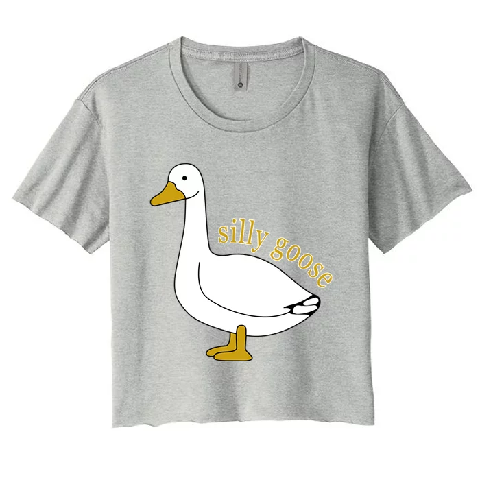 Funny Cute Silly Goose Trendy Clothing Women's Crop Top Tee