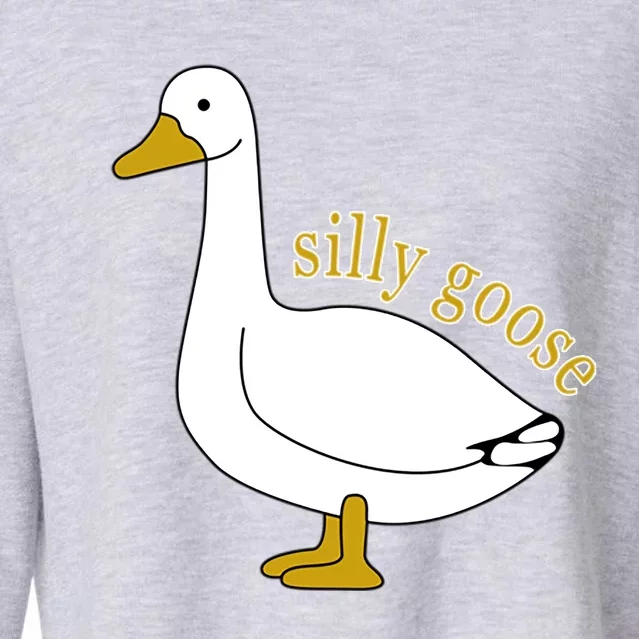 Funny Cute Silly Goose Trendy Clothing Cropped Pullover Crew