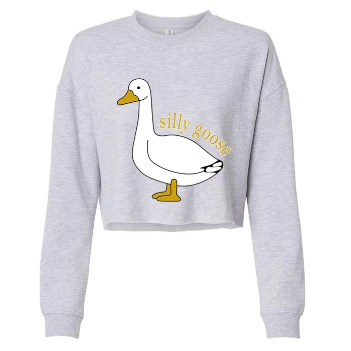 Funny Cute Silly Goose Trendy Clothing Cropped Pullover Crew