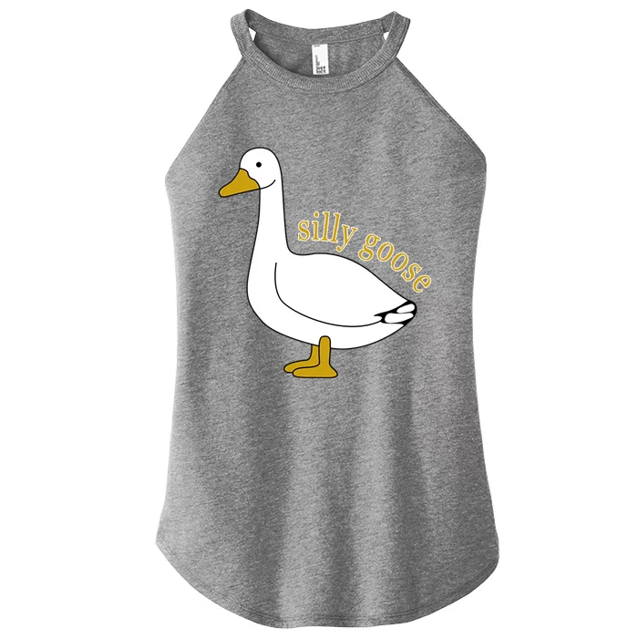 Funny Cute Silly Goose Trendy Clothing Women’s Perfect Tri Rocker Tank