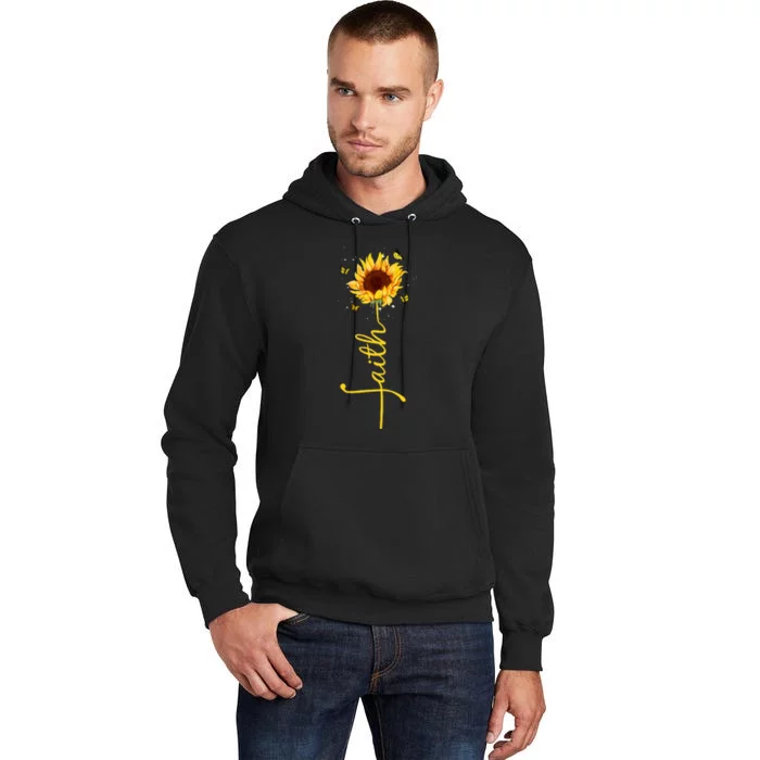 Faith Cross Sunflower Butterflies Flowers Christians Flora Tall Hoodie