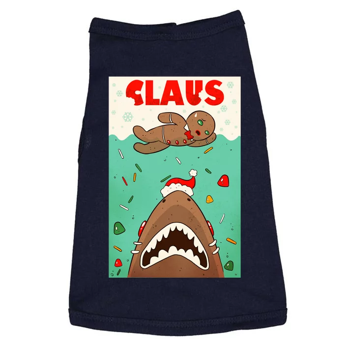 Funny Christmas Santa Claus Shark Attack Gingerbread Man Doggie Tank