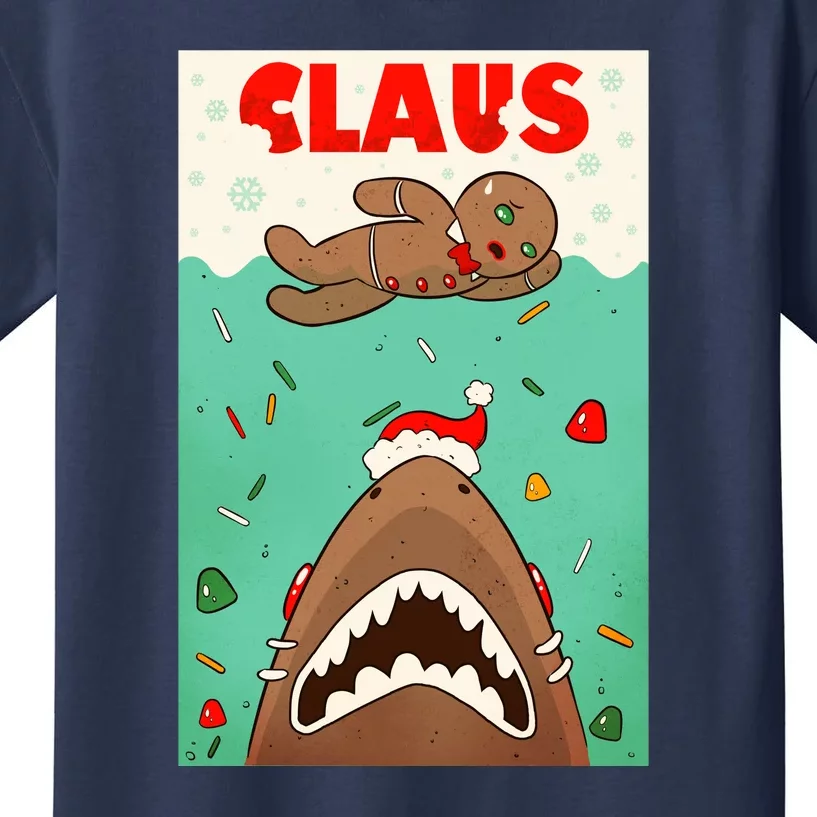 Mens Santa Jaws T Shirt Cool Christmas Gift Shark Funny Graphic Adult Humor  (Black) - XL 