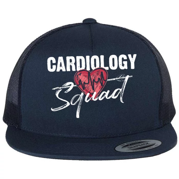 Funny Cardiology Squad Gift For Cardiovascular Technologists Cute Gift Flat Bill Trucker Hat