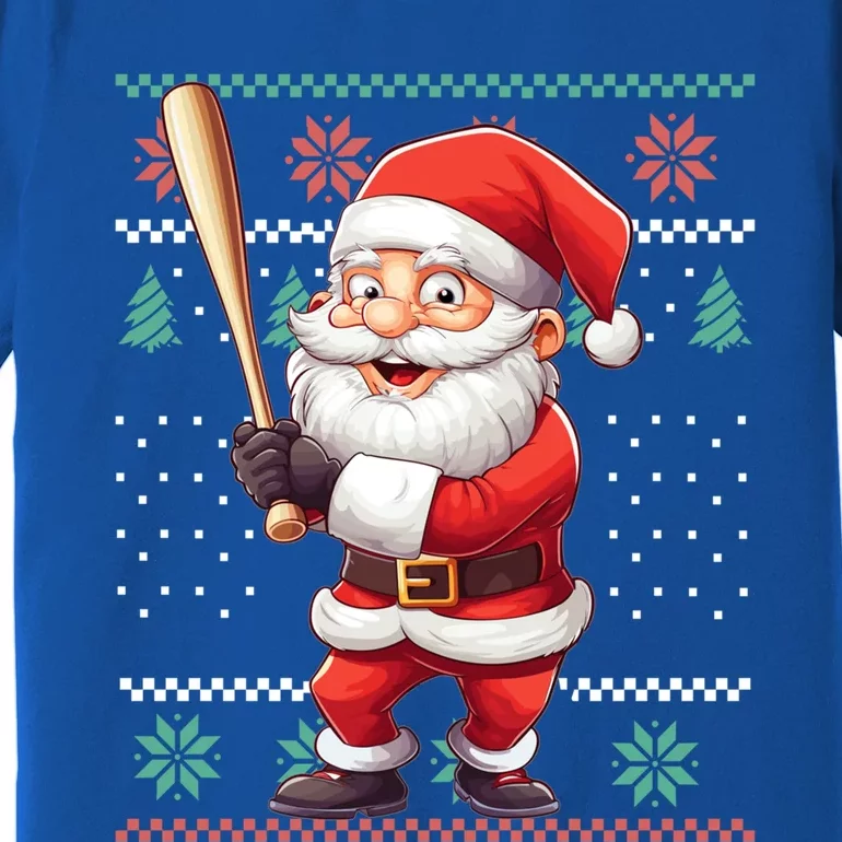 Funny Christmas Santa Claus With Baseball Bat Cute Gift Premium T-Shirt