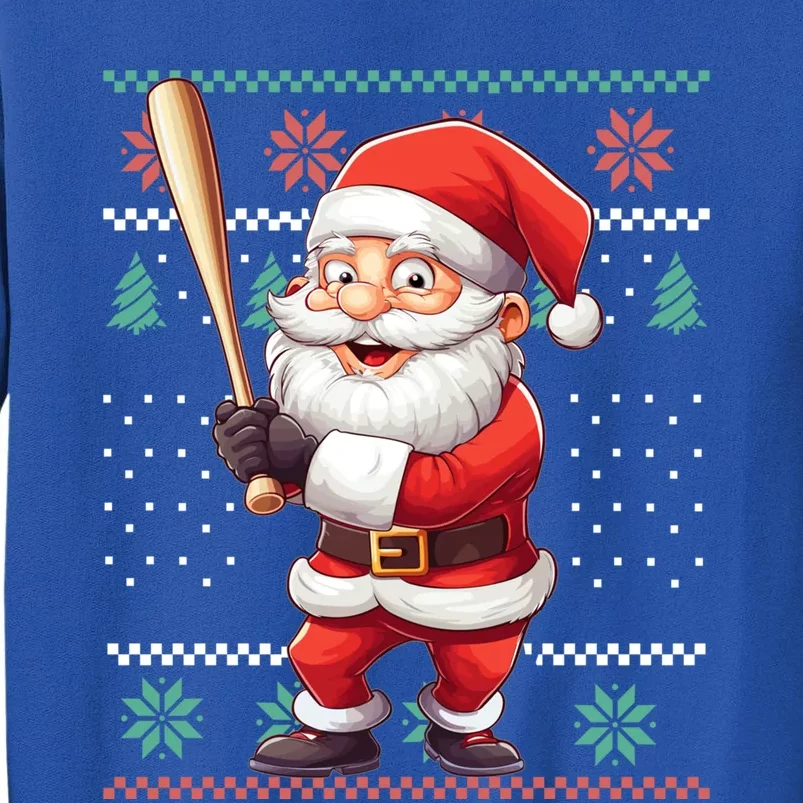 Funny Christmas Santa Claus With Baseball Bat Cute Gift Tall Sweatshirt