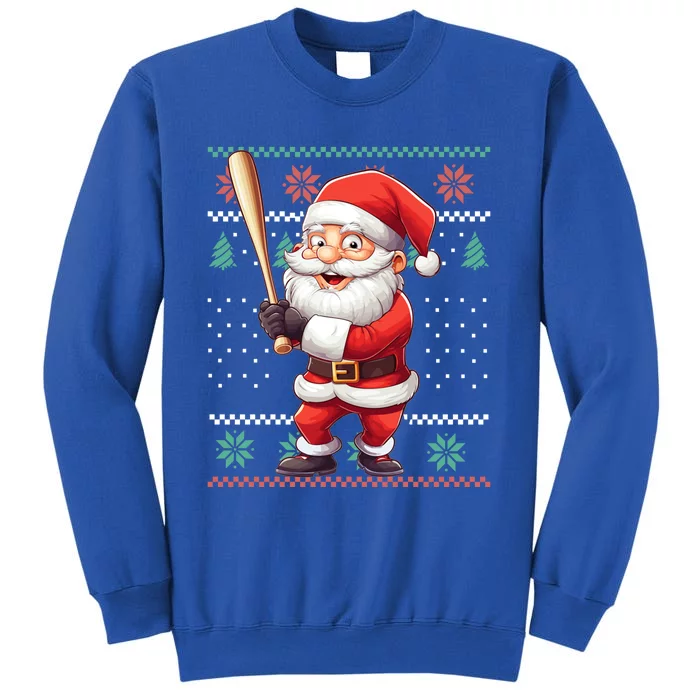 Funny Christmas Santa Claus With Baseball Bat Cute Gift Tall Sweatshirt