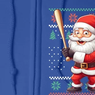 Funny Christmas Santa Claus With Baseball Bat Cute Gift Full Zip Hoodie