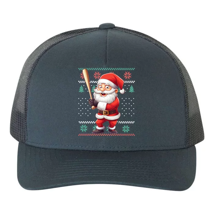 Funny Christmas Santa Claus With Baseball Bat Cute Gift Yupoong Adult 5-Panel Trucker Hat