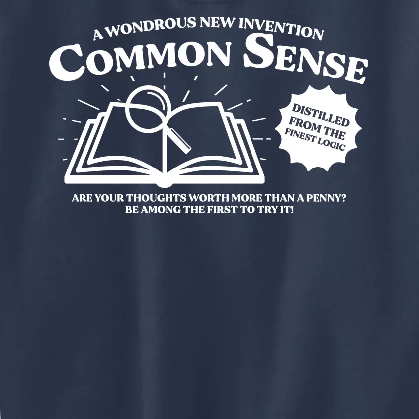 Funny Common Sense Advertisement Kids Sweatshirt