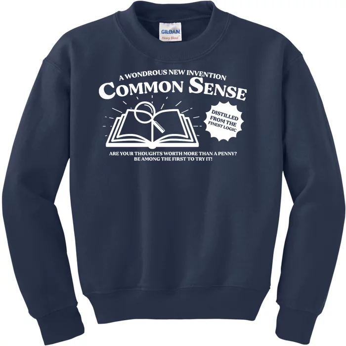 Funny Common Sense Advertisement Kids Sweatshirt