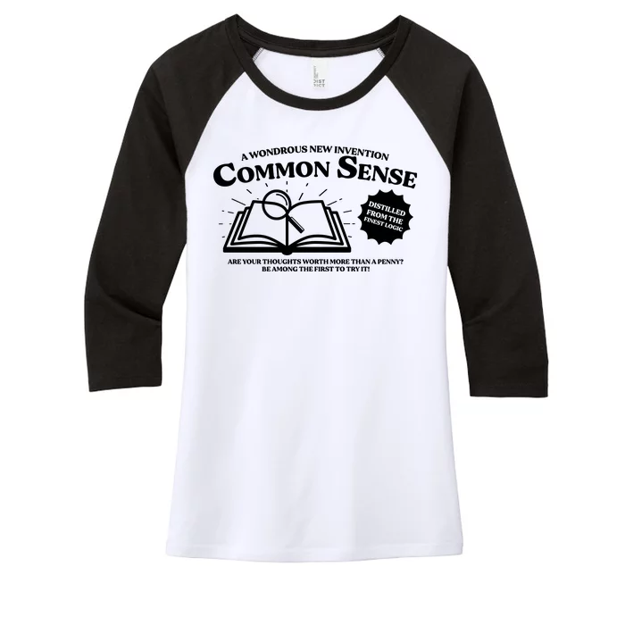 Funny Common Sense Advertisement Women's Tri-Blend 3/4-Sleeve Raglan Shirt