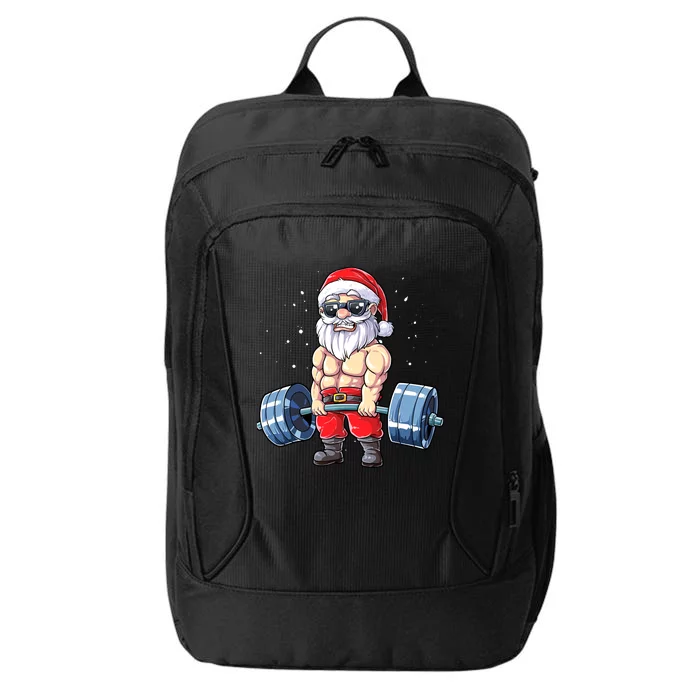 Fitness Christmas Santa Deadlift Gym Xmas City Backpack