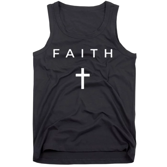 Faith Cross Subtle Christian Minimalist Religious Faith Tank Top