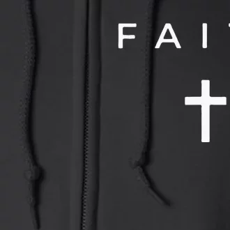 Faith Cross Subtle Christian Minimalist Religious Faith Full Zip Hoodie