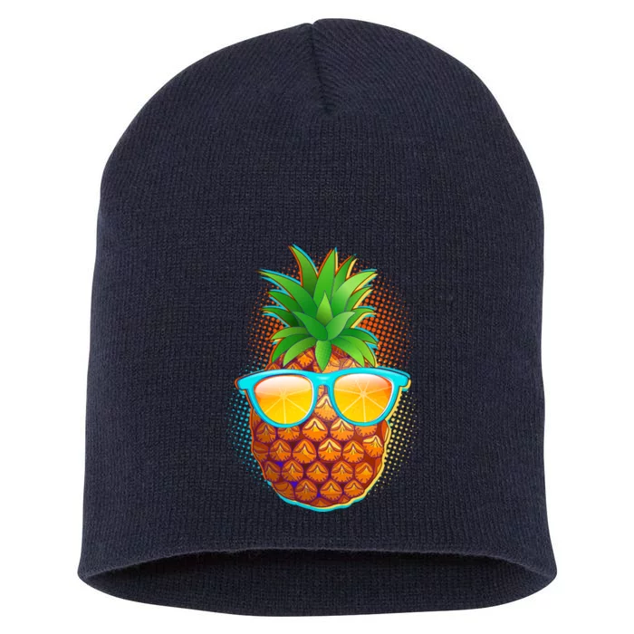 Funny Cool Summertime Pineapple Short Acrylic Beanie