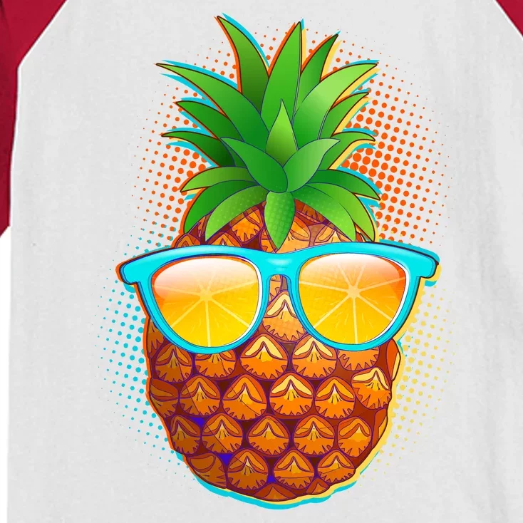 Funny Cool Summertime Pineapple Kids Colorblock Raglan Jersey