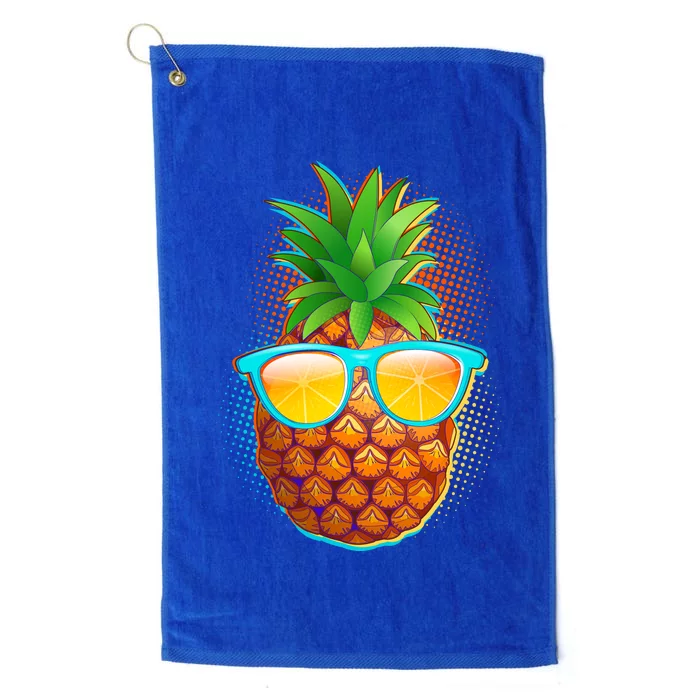 Funny Cool Summertime Pineapple Platinum Collection Golf Towel