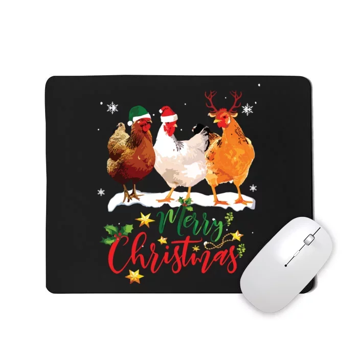 Funny Chickens Santa Elf Reindeer Christmas Ornament Decor Mousepad