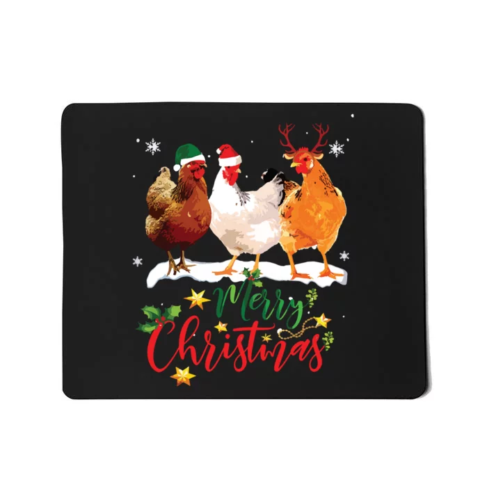 Funny Chickens Santa Elf Reindeer Christmas Ornament Decor Mousepad