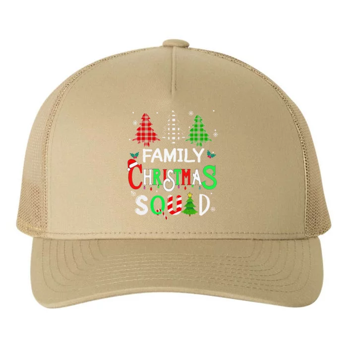 Family Christmas Squad Tree Funny Plaid Matching Pajama Yupoong Adult 5-Panel Trucker Hat