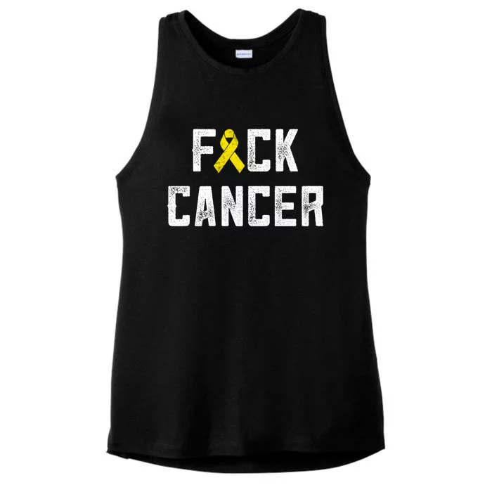 Fck Cancer Sarcoma Cancer Awareness Gift Bone Cancer Chemo Gift Ladies Tri-Blend Wicking Tank