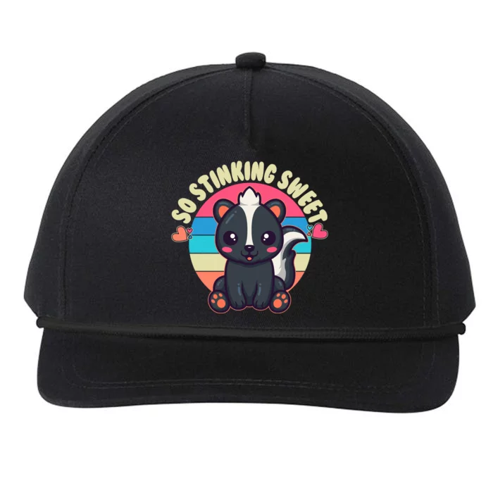 Funny Cute Skunk So Stinking Sweet Snapback Five-Panel Rope Hat