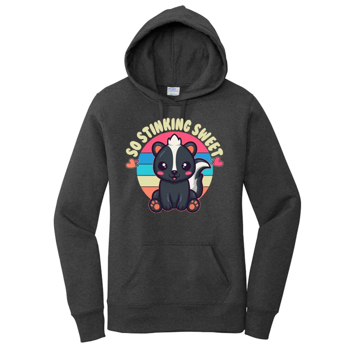 Funny Cute Skunk So Stinking Sweet Women's Pullover Hoodie