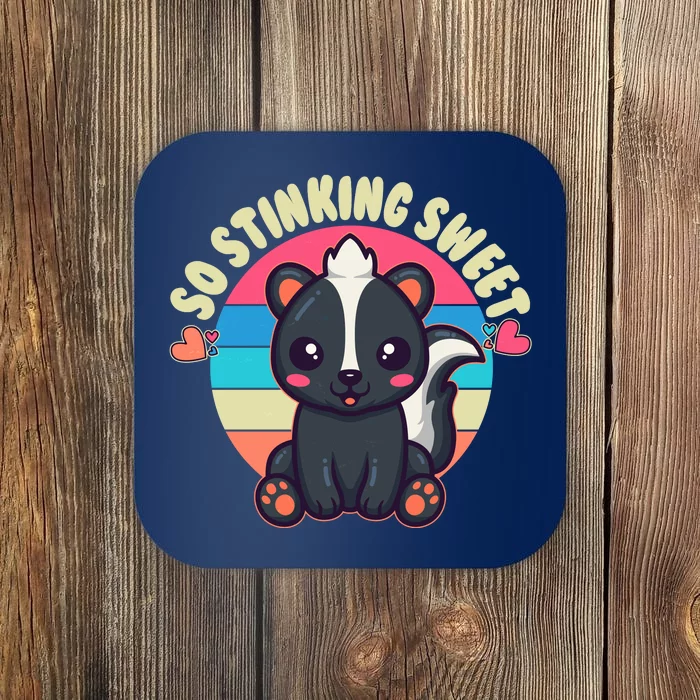 Funny Cute Skunk So Stinking Sweet Coaster