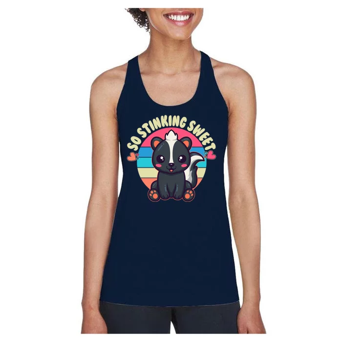 Funny Cute Skunk So Stinking Sweet Women's Racerback Tank