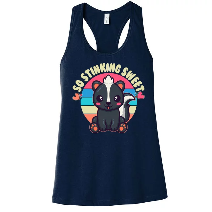 Funny Cute Skunk So Stinking Sweet Women's Racerback Tank